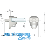 Glasbodentrger Cobra zum Stecken, Bohr  5 mm, vernickelt, VPE 100 ST