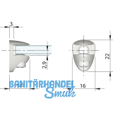 Glasbodentrger Cobra zum Anschrauben, Glas 5-6 mm, vernickelt, VPE 100 ST