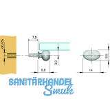 Glasbodentrger Dream zum Stecken, Bohr  3 mm, vernickelt, VPE 100 ST