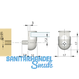 Glasbodentrger Peki zum Stecken, Bohr  5 mm, vernickelt, VPE 100 ST