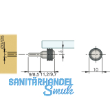 Glasbodentrger Petra zum Stecken, Bohr  5 mm, vernickelt, VPE 100 ST