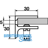 Glastablar-Klemmtrger Pula, Glas 8-10 mm,Breite 40 mm,Messing verchromt poliert