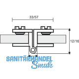 BMH25/5/7 Glastrscharnier Glasstrke 4-6 mm, 33x25 mm, Messing verchromt