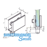 Glastrscharnier FZ 4-8 Messing verchromt matt