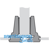 HETTICH INTERMAT Mittelanschlag 9904-T1, KR-9.5, W 95, schwarz/vern.