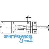 Grendelriegel Standard, 100 mm, Stahl verzinkt