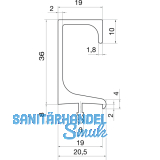 Griffleiste Aithra Lnge 2500 mm, ablngbar, Aluminium natur eloxiert