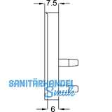 Endstck Akrete fr Griffleiste ablngbar links, Kunststoff silberfarbig