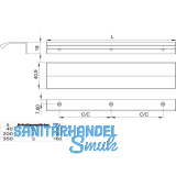 Griffleiste Edge Straight LA 20 mm, Lnge 40 mm, Aluminium Edelstahl Effekt