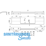 Griffleiste Edge Urban LA 2 x 32 mm, Lnge 200 mm, Aluminium Edelstahl Effekt