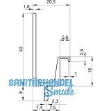 Griffleiste Wall Lnge 2000 mm, ablngbar, Aluminium Edelstahl Effekt