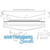 Griffleiste MALIBU CURVE Lnge 895 mm, Aluminium Edelstahl Effekt