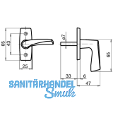 GRUNDMANN Fenstergriff FAVORIT 1004 - sichtbar geschraubt, 7x35, Alu poliert