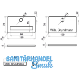 GRUNDMANN FH Namensschild m.Trgucker, 120x70x6, Linse 170,TS 28-45,Messing pol