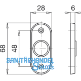 GRUNDMANN Drckerrosette WG oval, sichtbar geschr., 27 x 67 x 6 mm, Alu pol(16)