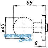 GRUNDMANN Trknopf Flachform, - auf Ros.  45 fest vernietet, silber elox