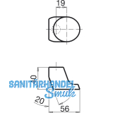 GRUNDMANN Trknopf GEOS - auf Ros. Zylinderform abgeschrgt 56x40, Edst.