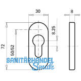 GRUNDMANN Blindrosette GEOS 29 x 71 x 8 mm, Edelstahl
