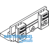 Synchronbeschlag HAWA-Symmetrie 80/Z, Flgelb. 500-1200 mm f. 2-flg.Schiebetren