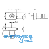 HEKNA 541 Zylinder-Laufschuhschloss Profil mit Glasnut, verchromt matt