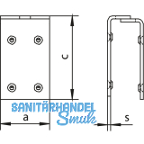 Verstrkungslasche f. Holztor HELM 498, TS 35-68 mm, Stahl gelb passiviert
