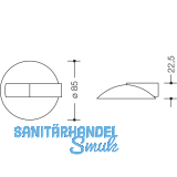 HEWI Bodentrpuffer 625 -  85 mm, Anschlagh. 22,5 mm, Nylon tiefschwarz