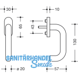 HEWI Fenstergriff 111 FG. 1 - verdeckt geschr., VK 7 x 30 mm, reinwei