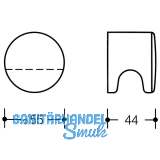 HEWI Trknopf 122.23 FK FS -  55 mm, m. Stift 8, 5 mm, tiefschwarz
