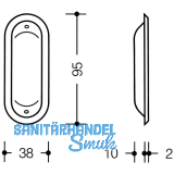 Schiebetrmuschel HEWI 542, Nylon reinwei