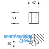 Aufschraubband HEWI B9505.50 f. stumpfe Tren, rechts, Stahl/Kunstst. hellgrau