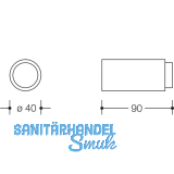 HEWI Wandtrpuffer 611 - 90 mm,  40 mm, Nylon reinwei