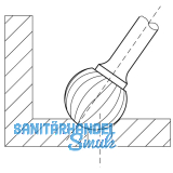 LUKAS HM-Frsstift Form D Kugel Kopf  4 mm Lnge 3 mm Zahnung 7 Schaft 3 mm
