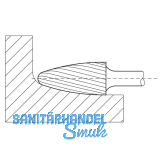 LUKAS HM-Frsstift Form F Rundbogen Kopf  12 mm Lnge 25 mm Zahnung 7