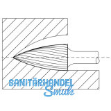 LUKAS HM-Frsstift Form G Spitzbogen Kopf  6 mm Lnge 18 mm Zahnung 7