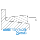 LUKAS HM-Frsstift Form L Rundkegel Kopf  12 mm Lnge 25 mm Zahnung 7