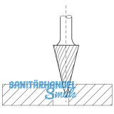 LUKAS HM-Frsstift Form M Spitzkegel Kopf  12 mm Lnge 25 mm Zahnung 3
