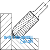 LUKAS HSS-Frsstift Form C Walzenrund Kopf  12 mm Lnge 25 mm Zahnung 3