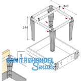 HETTICH SYSTEMA TOP 2000 Hngerahmen, 350 x 244 x 350 mm, Alu- Finish