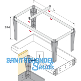 HETTICH SYSTEMA TOP 2000 Hngerahmen, EB 392 mm, ET 530 mm, schwarz