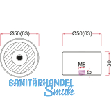 Haftmagnet m. zentraler Gewindebohrung u. freien Draht. Gr. 05, Stahl verzinkt