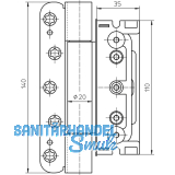 Trband BAKA Protect 4030 3D FD o. Stiftsich. 1 Satz= 3 Stk. Edelstahl matt