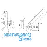 Hebelverschluss beidseitig m. Schlieblech, rechts, Temperguss silberfrbig