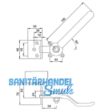 Hebelverschluss einseitig m. Winkelschlieblech, links, Temperguss silberfrbig