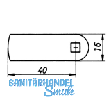 HEKNA 505 Zylinder-Hebelschloss, links, Schliehebel glatt, L 40 mm, Zamak