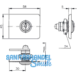 HEKNA 544 Zylinder-Hebelschloss, nach unten, Zamak