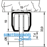 Beschlgegarnitur HELM 9 1-flgelig ohne Lauschiene HELM 13