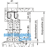 Beschlgegarnitur HELM 25 2-flgelig 1500 mm