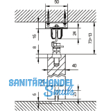 Laufschiene HELM 45, Lnge 1500 mm, Stahl gelb passiviert