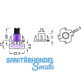 Hhenverstellschr. mit M8 Einschlagmutter, 22.5, M8x25, KS schw./FE verzi.