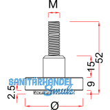 Hhenverstellschr. mit AL-Teller u.Filz-Gleiter,40, M10x25, AL pol./FE verzi.